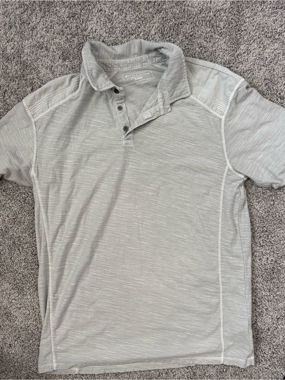 Buckle Men's Heather Gray Short-Sleeve Polo Size XL
